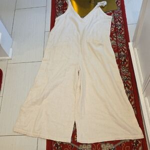 Cream Sleeveless Jumpsuit